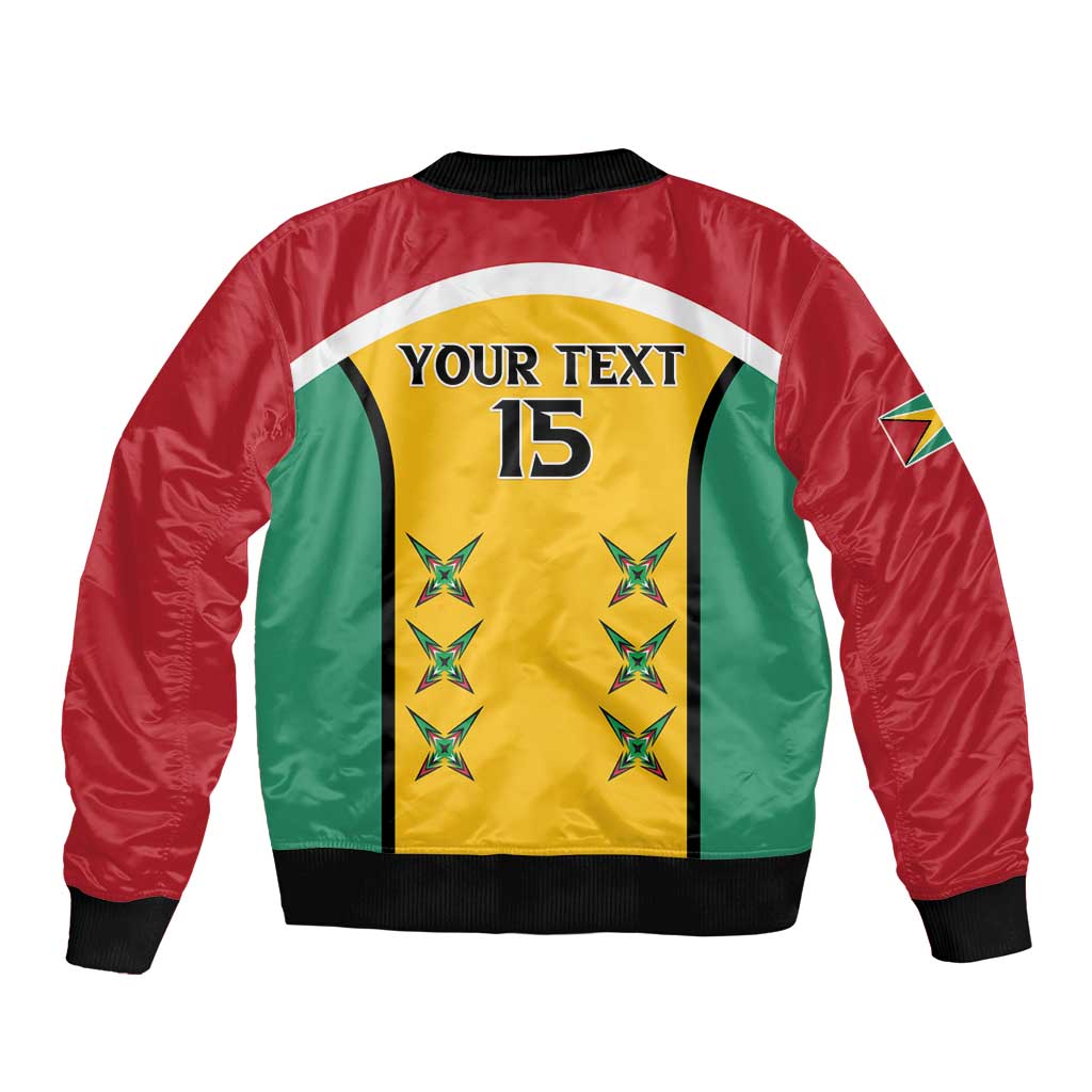 Custom Guyana Cricket Sleeve Zip Bomber Jacket Come On Amazon Warriors
