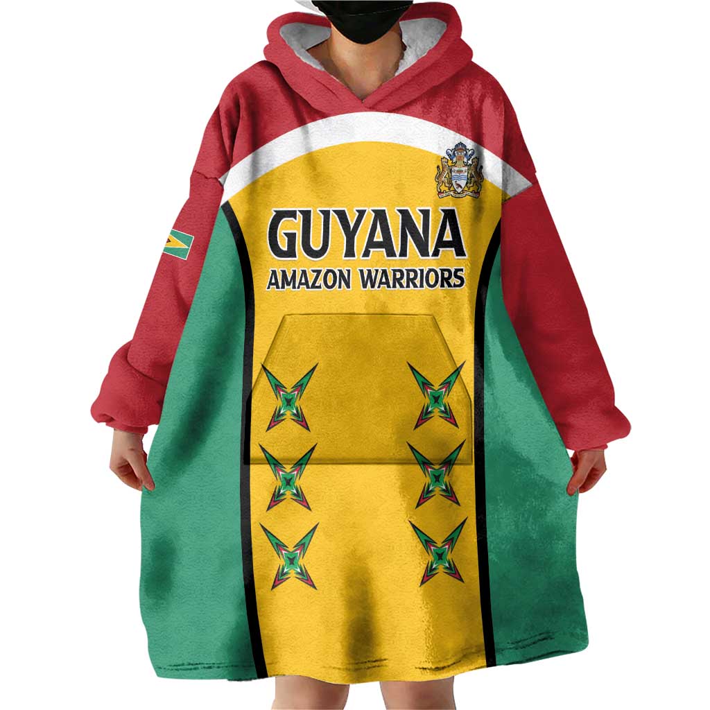 Custom Guyana Cricket Wearable Blanket Hoodie Come On Amazon Warriors