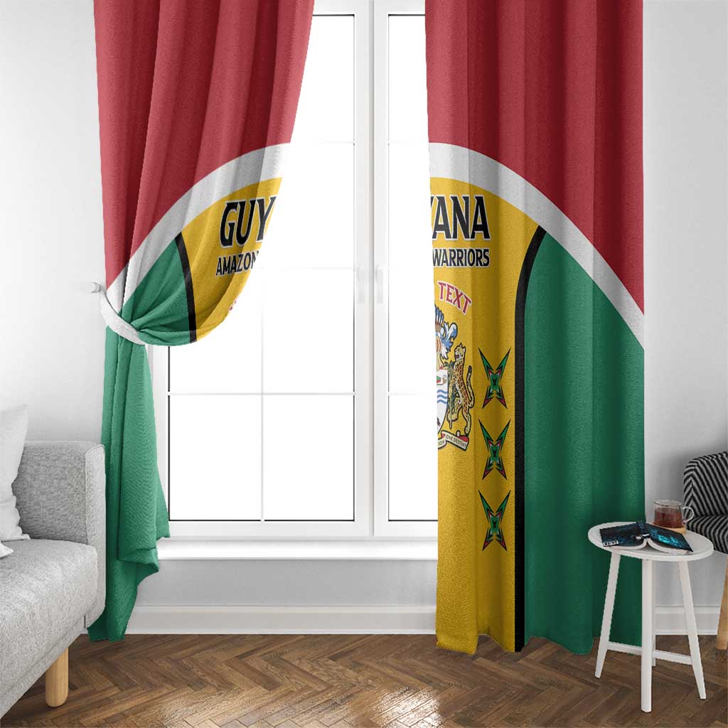 Custom Guyana Cricket Window Curtain Come On Amazon Warriors