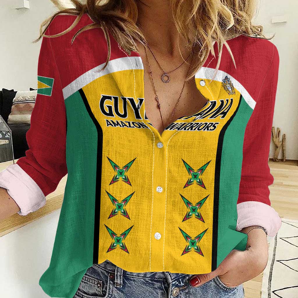Custom Guyana Cricket Women Casual Shirt Come On Amazon Warriors