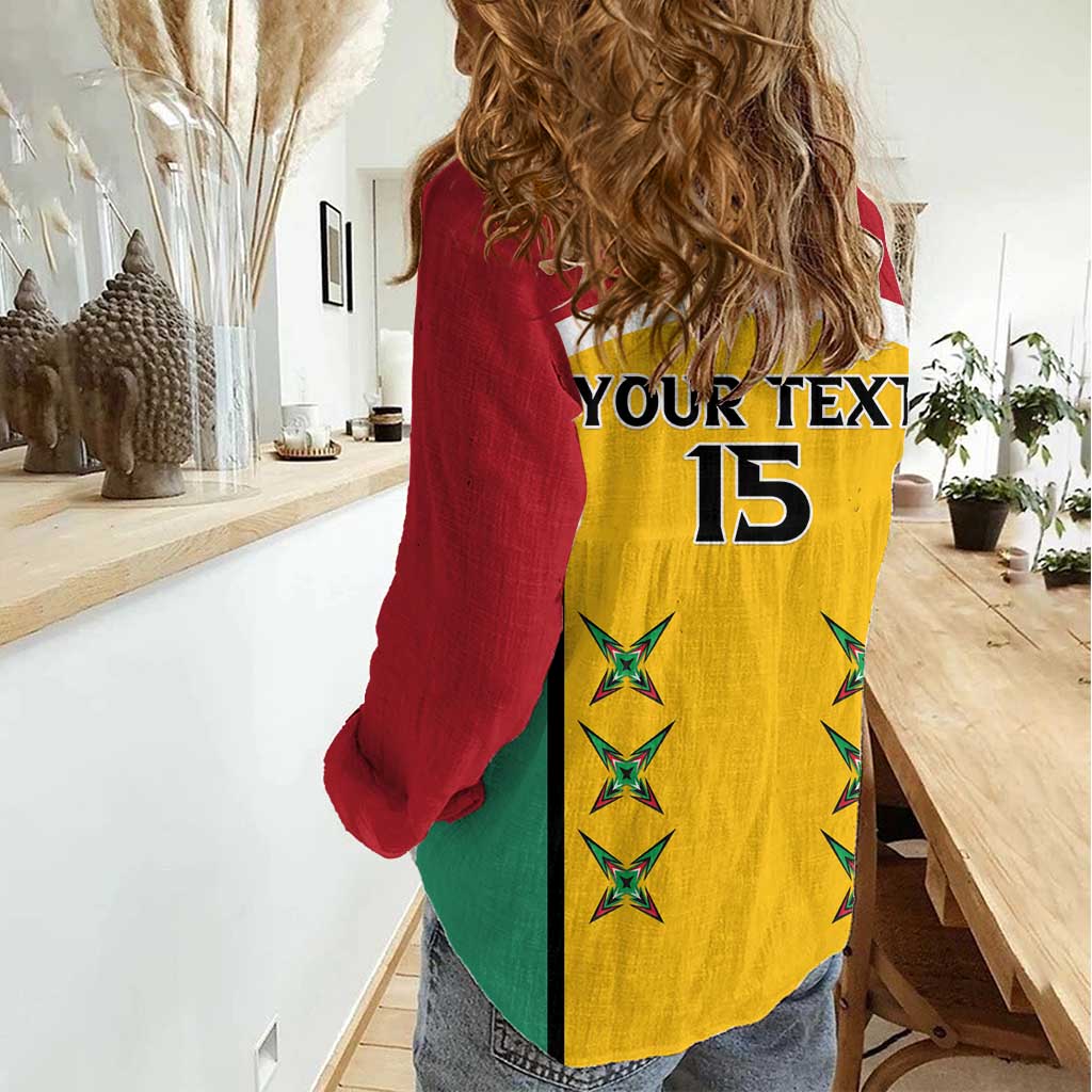 Custom Guyana Cricket Women Casual Shirt Come On Amazon Warriors
