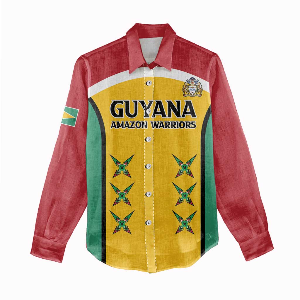 Custom Guyana Cricket Women Casual Shirt Come On Amazon Warriors