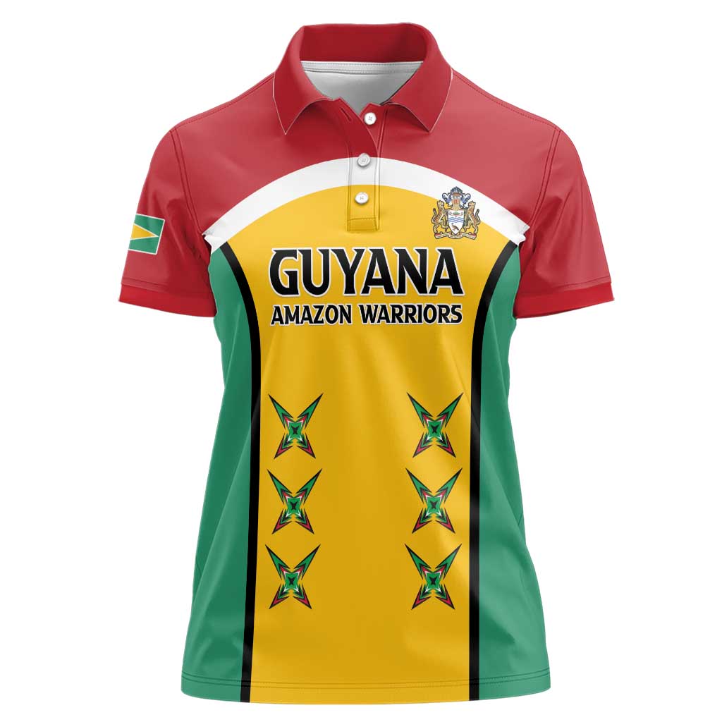 Custom Guyana Cricket Women Polo Shirt Come On Amazon Warriors