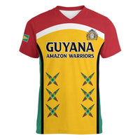 Custom Guyana Cricket Women V-Neck T-Shirt Come On Amazon Warriors