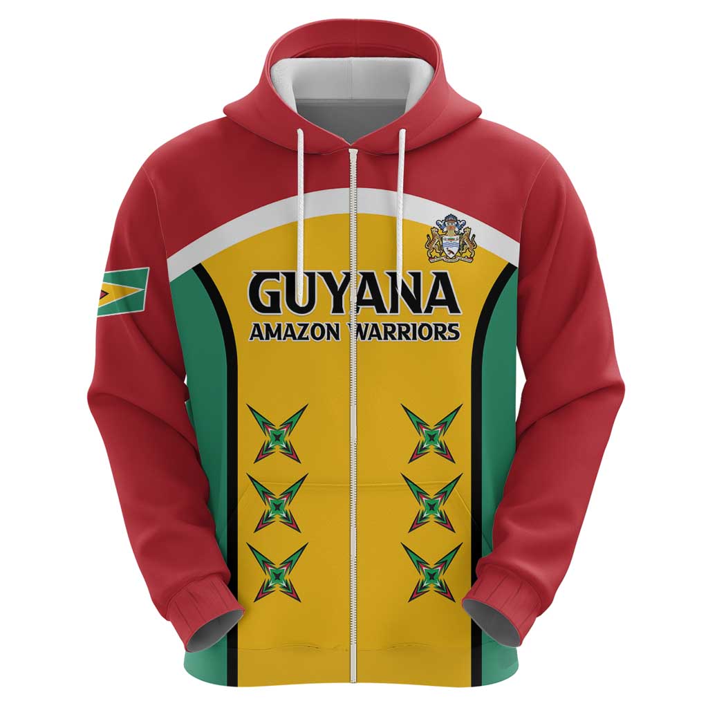 Custom Guyana Cricket Zip Hoodie Come On Amazon Warriors