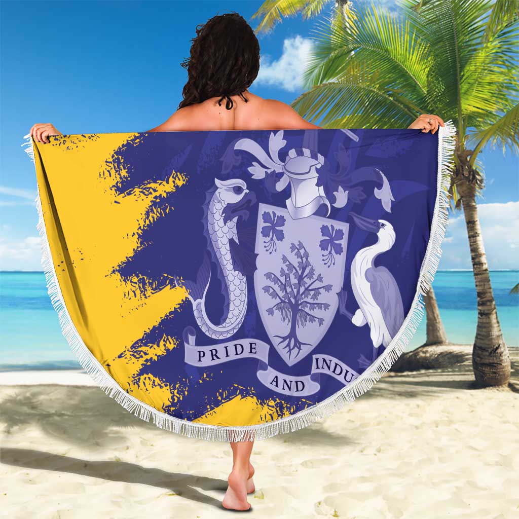 Custom Barbados Royals Cricket Beach Blanket Coat Of Arms Flag Style