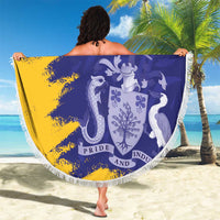 Custom Barbados Royals Cricket Beach Blanket Coat Of Arms Flag Style