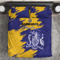 Custom Barbados Royals Cricket Bedding Set Coat Of Arms Flag Style