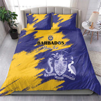 Custom Barbados Royals Cricket Bedding Set Coat Of Arms Flag Style