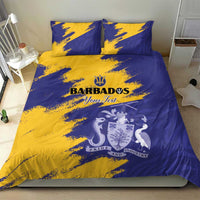 Custom Barbados Royals Cricket Bedding Set Coat Of Arms Flag Style