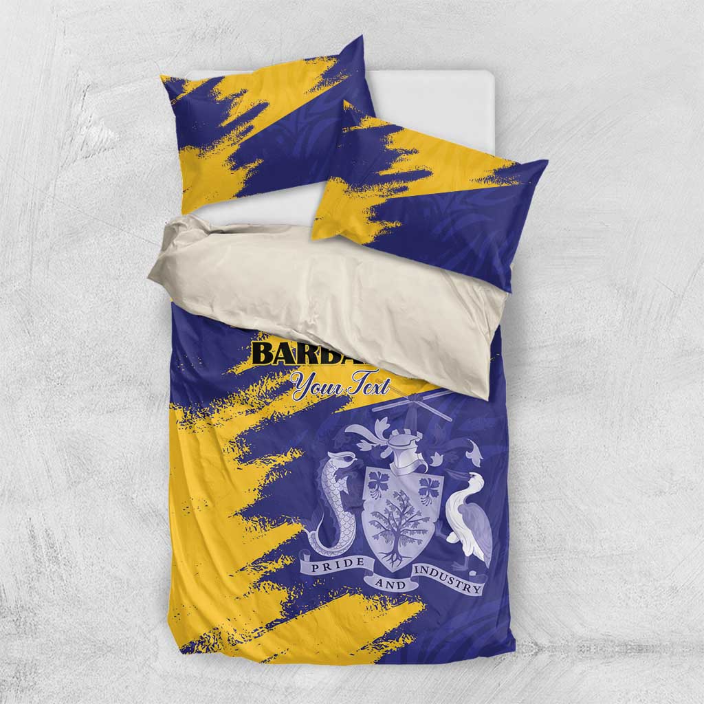 Custom Barbados Royals Cricket Bedding Set Coat Of Arms Flag Style