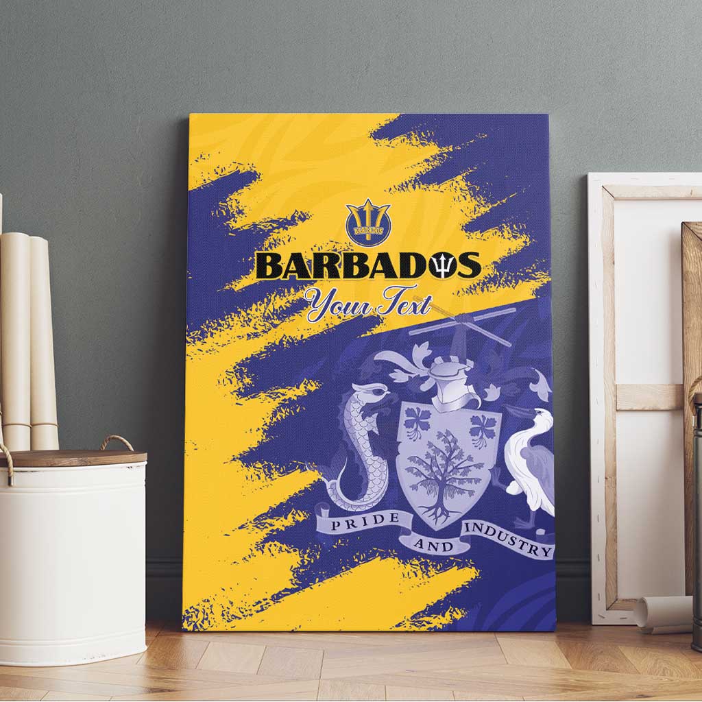 Custom Barbados Royals Cricket Canvas Wall Art Coat Of Arms Flag Style