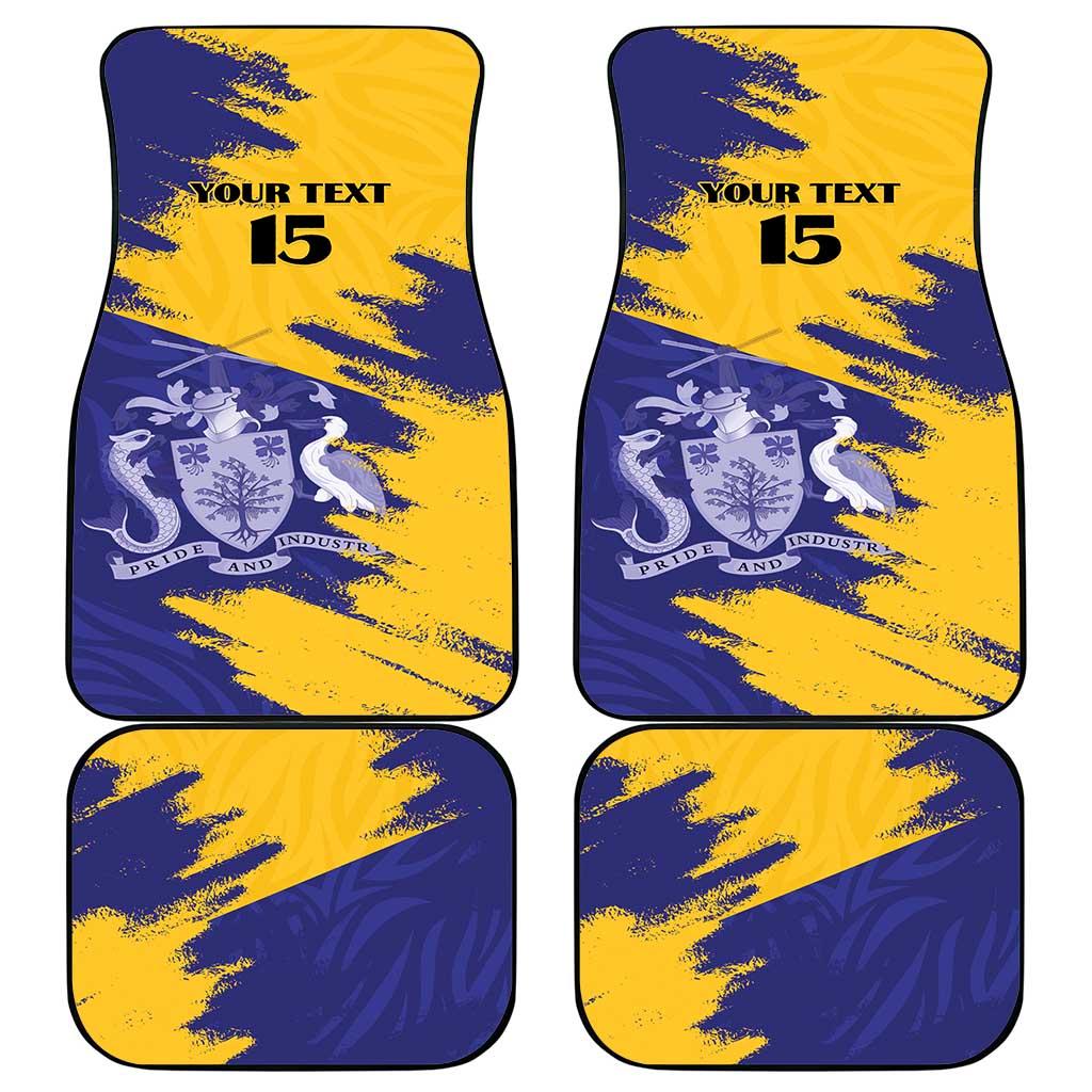 Custom Barbados Royals Cricket Car Mats Coat Of Arms Flag Style