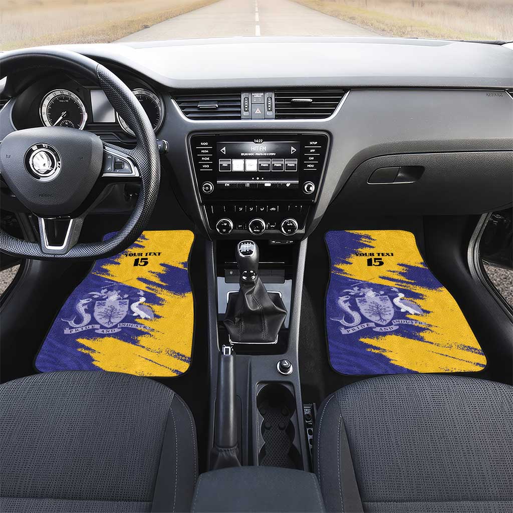 Custom Barbados Royals Cricket Car Mats Coat Of Arms Flag Style