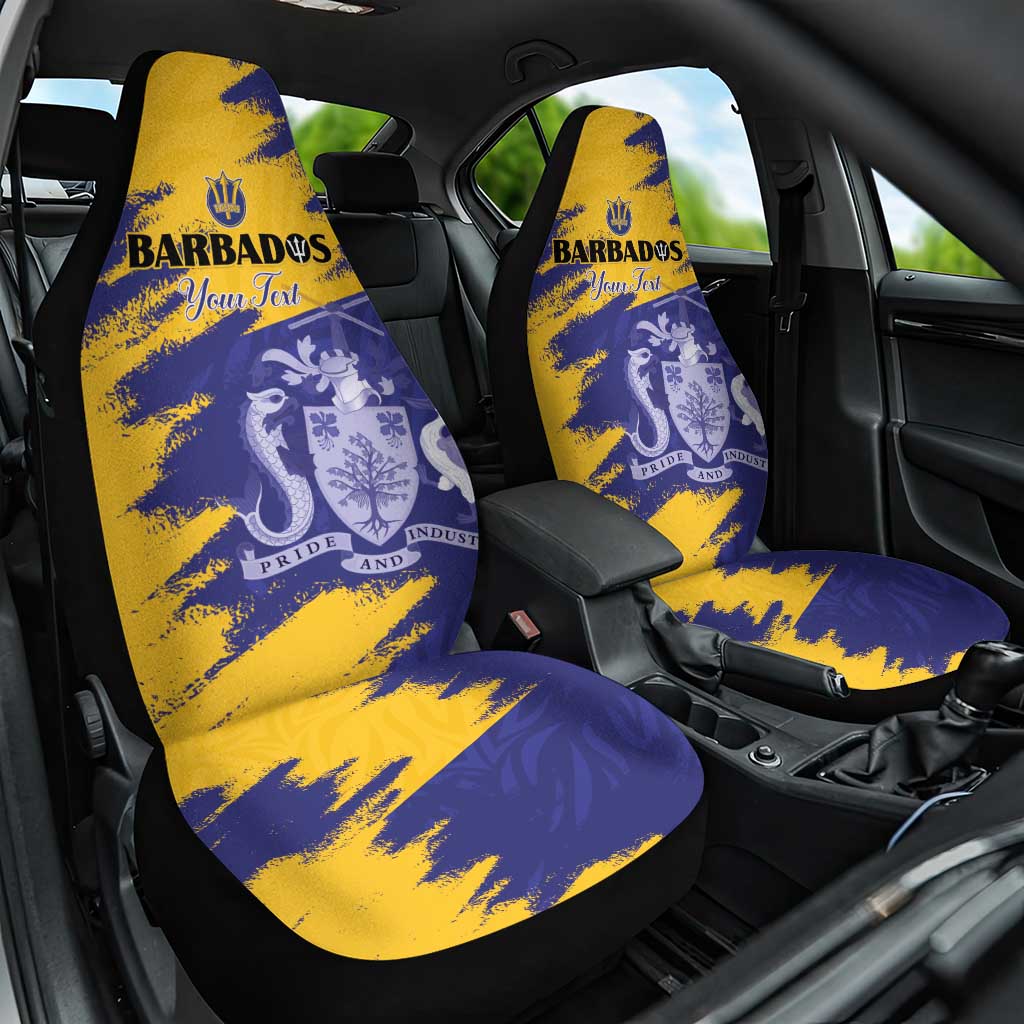 Custom Barbados Royals Cricket Car Seat Cover Coat Of Arms Flag Style