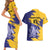 Custom Barbados Royals Cricket Couples Matching Short Sleeve Bodycon Dress and Hawaiian Shirt Coat Of Arms Flag Style