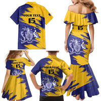 Custom Barbados Royals Cricket Family Matching Mermaid Dress and Hawaiian Shirt Coat Of Arms Flag Style