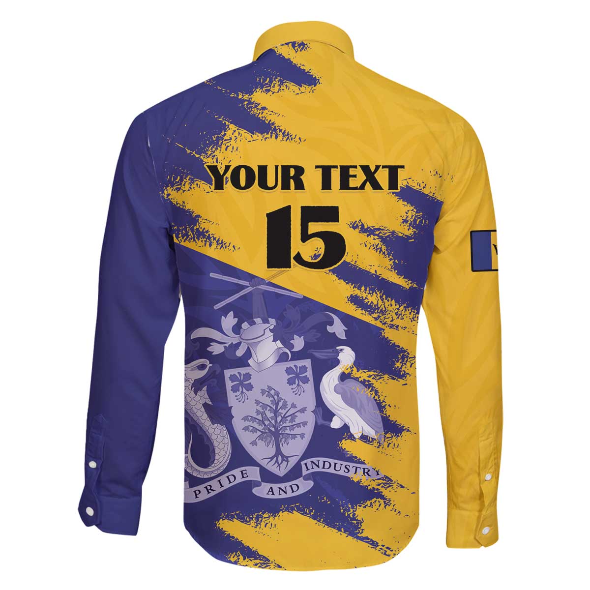 Custom Barbados Royals Cricket Family Matching Off The Shoulder Long Sleeve Dress and Hawaiian Shirt Coat Of Arms Flag Style