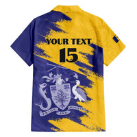 Custom Barbados Royals Cricket Family Matching Off Shoulder Maxi Dress and Hawaiian Shirt Coat Of Arms Flag Style