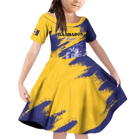 Custom Barbados Royals Cricket Family Matching Off Shoulder Short Dress and Hawaiian Shirt Coat Of Arms Flag Style