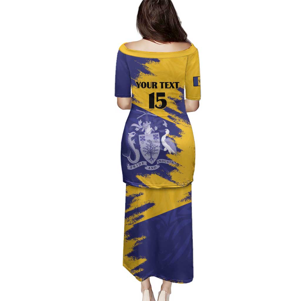 Custom Barbados Royals Cricket Family Matching Puletasi and Hawaiian Shirt Coat Of Arms Flag Style