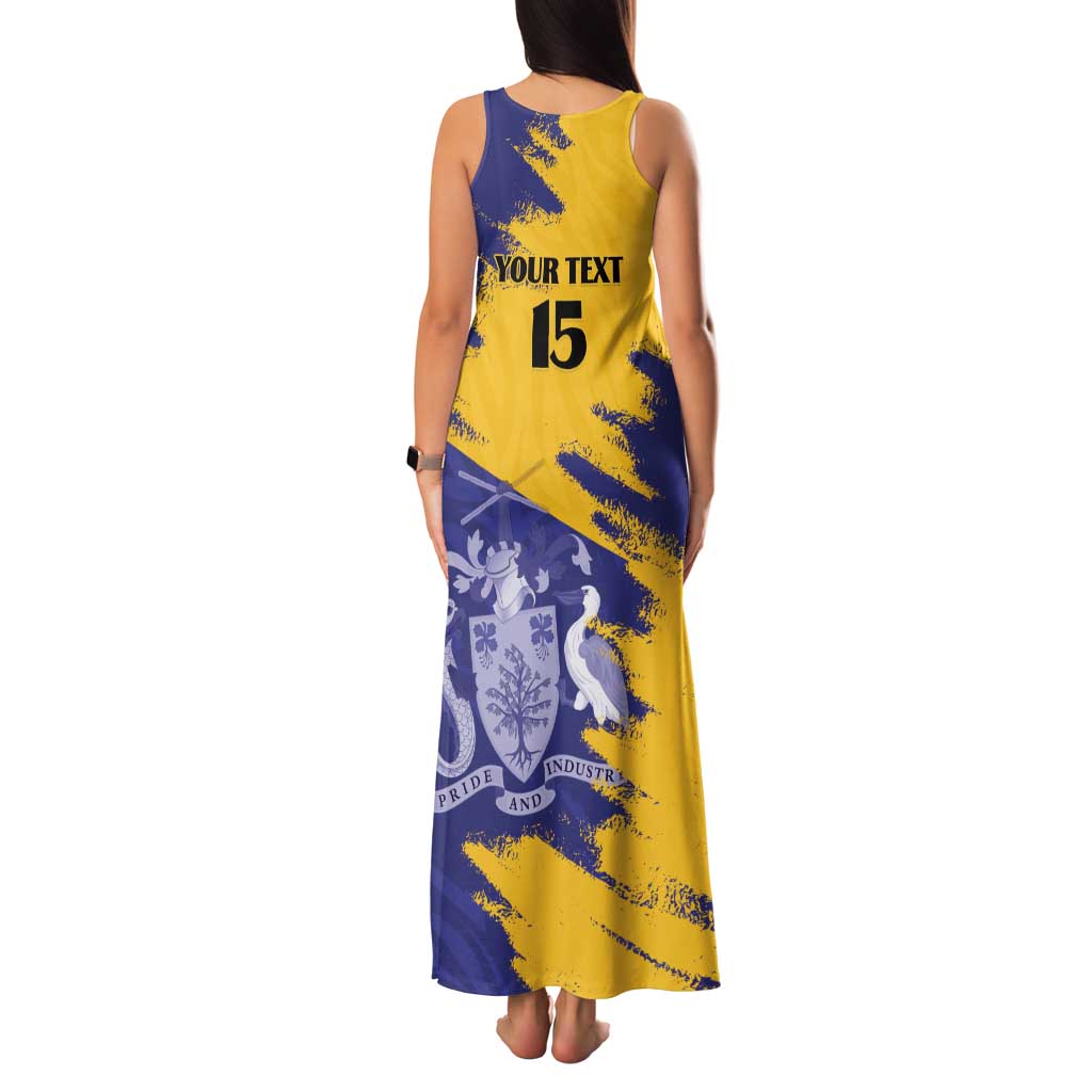 Custom Barbados Royals Cricket Family Matching Tank Maxi Dress and Hawaiian Shirt Coat Of Arms Flag Style