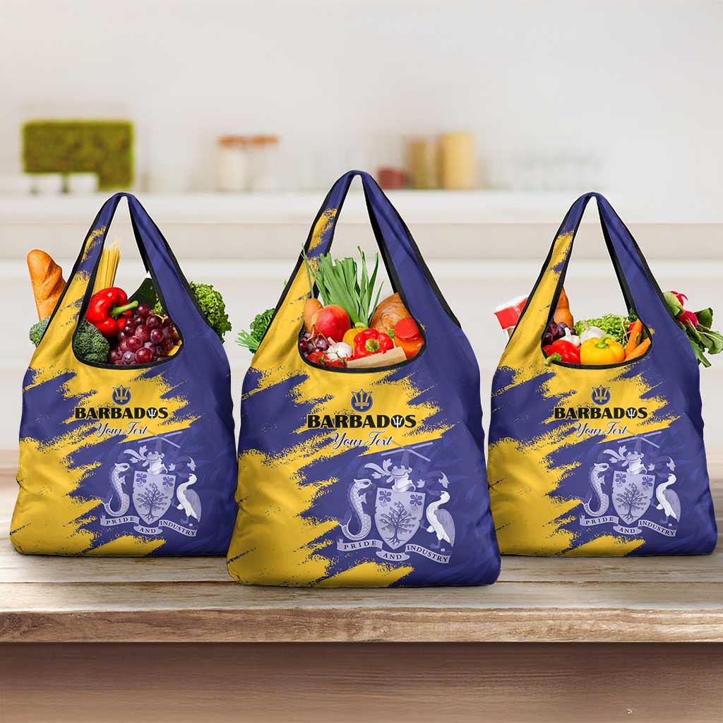 Custom Barbados Royals Cricket Grocery Bag Coat Of Arms Flag Style
