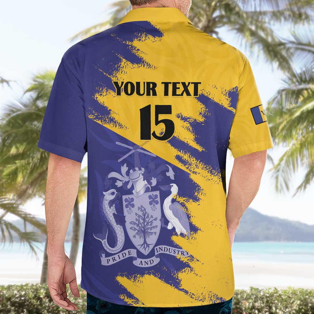 Custom Barbados Royals Cricket Hawaiian Shirt Coat Of Arms Flag Style