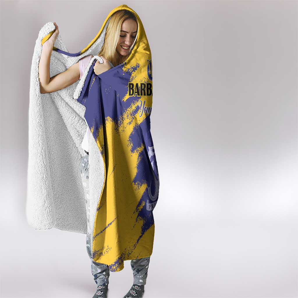 Custom Barbados Royals Cricket Hooded Blanket Coat Of Arms Flag Style