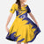 Custom Barbados Royals Cricket Kid Short Sleeve Dress Coat Of Arms Flag Style