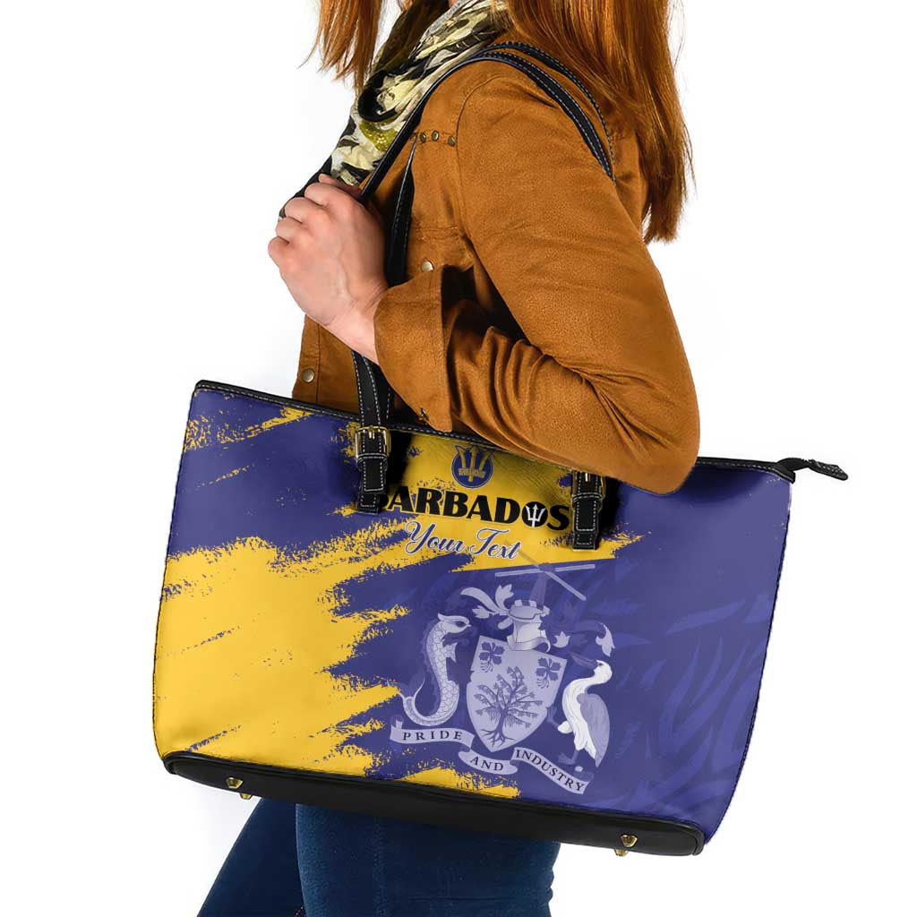 Custom Barbados Royals Cricket Leather Tote Bag Coat Of Arms Flag Style