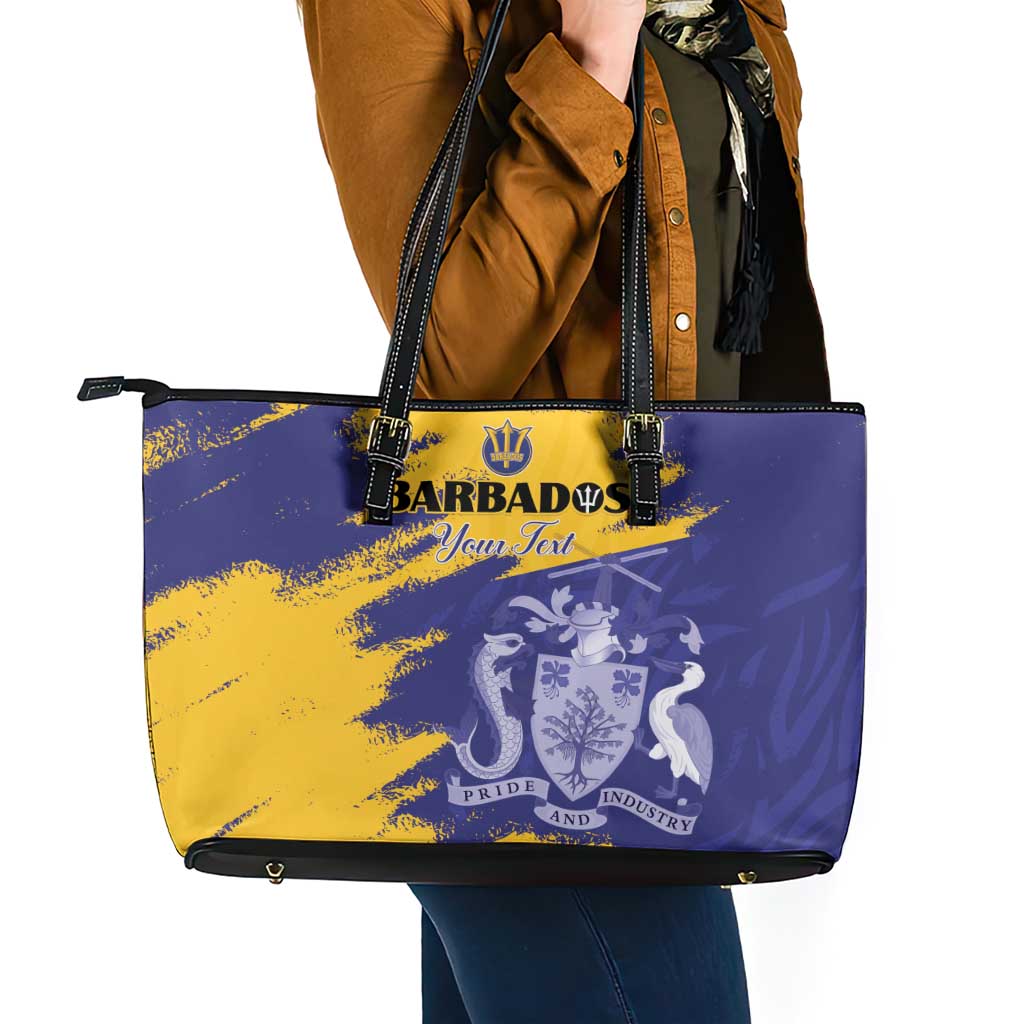 Custom Barbados Royals Cricket Leather Tote Bag Coat Of Arms Flag Style