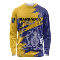 Custom Barbados Royals Cricket Long Sleeve Shirt Coat Of Arms Flag Style