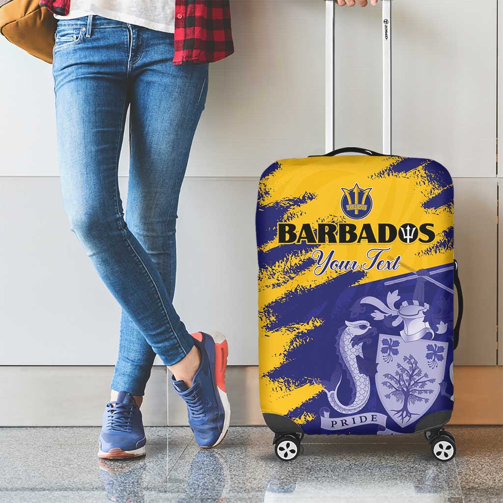 Custom Barbados Royals Cricket Luggage Cover Coat Of Arms Flag Style