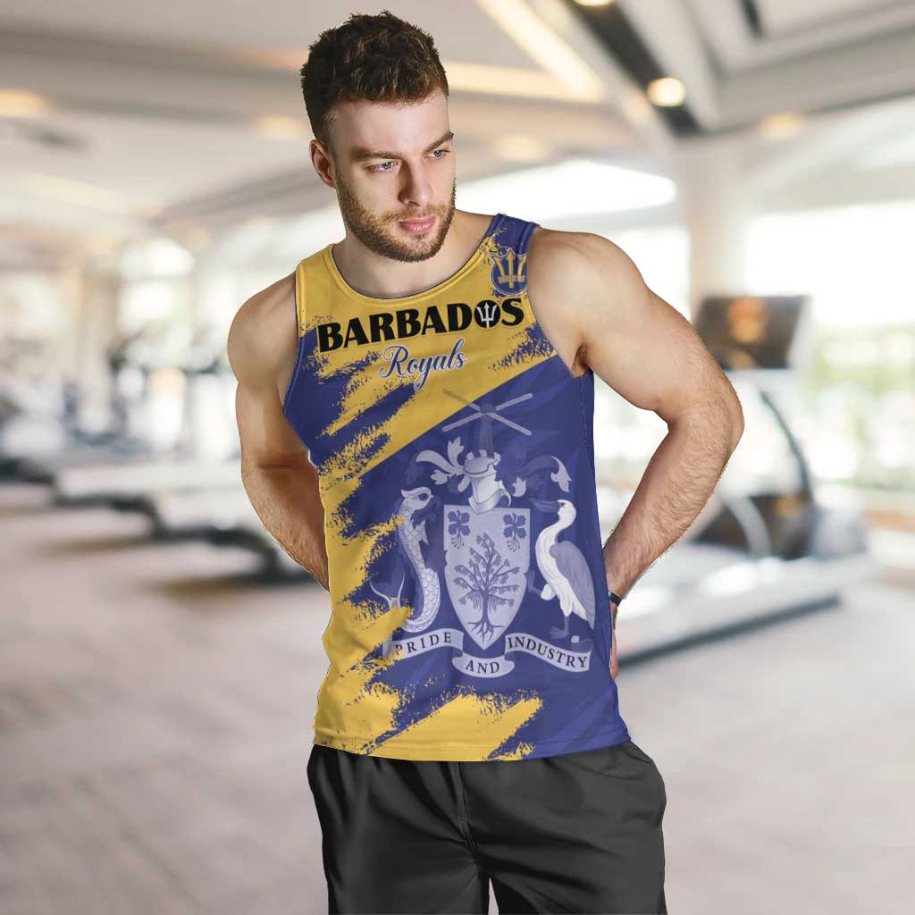 Custom Barbados Royals Cricket Men Tank Top Coat Of Arms Flag Style