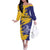Custom Barbados Royals Cricket Off The Shoulder Long Sleeve Dress Coat Of Arms Flag Style