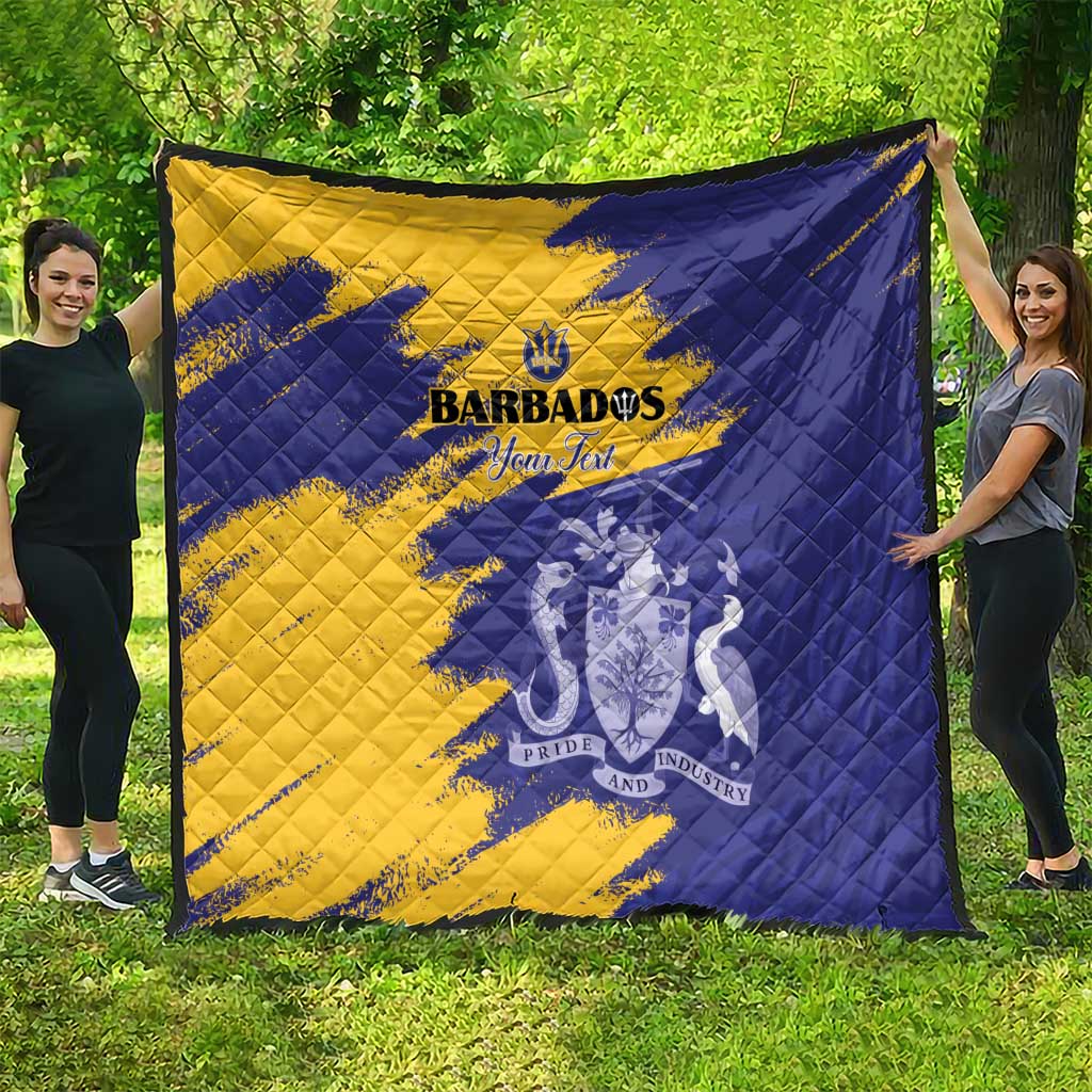 Custom Barbados Royals Cricket Quilt Coat Of Arms Flag Style