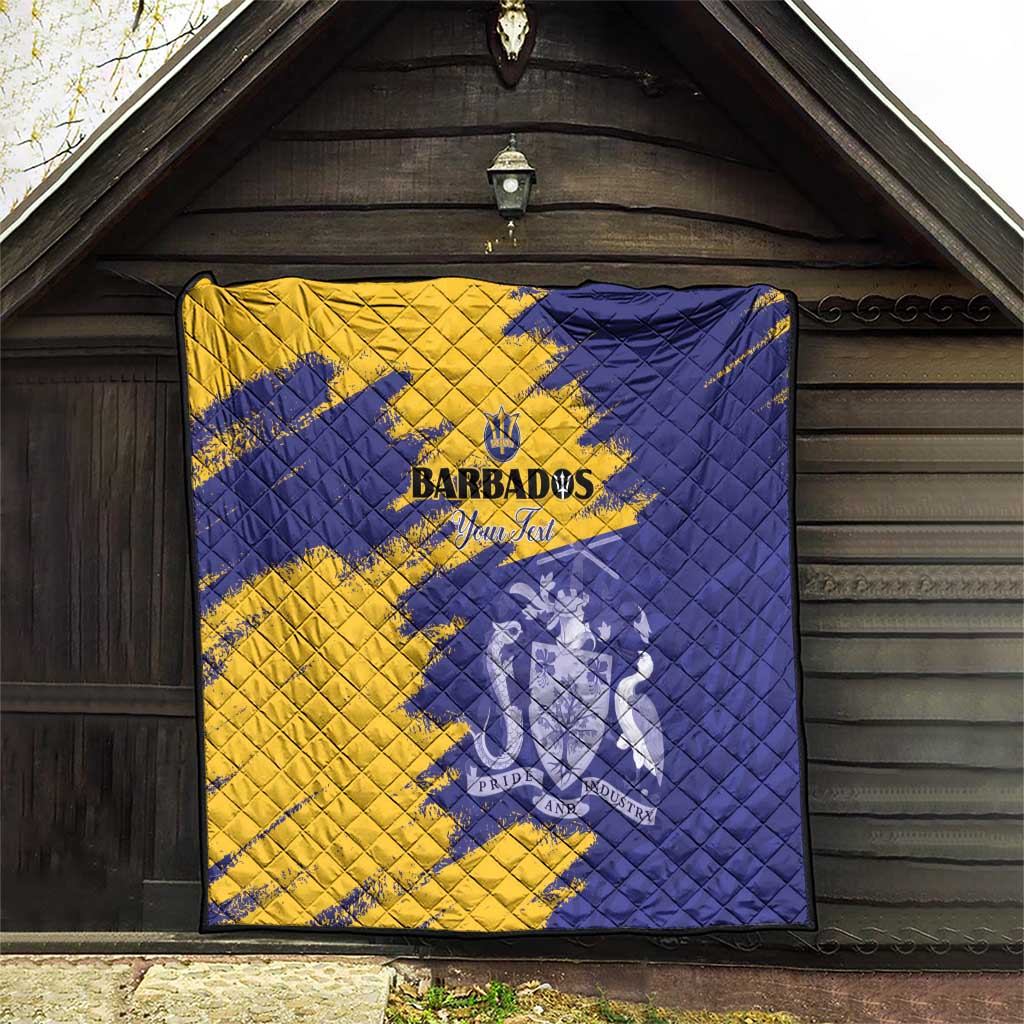 Custom Barbados Royals Cricket Quilt Coat Of Arms Flag Style