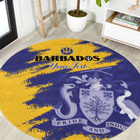 Custom Barbados Royals Cricket Round Carpet Coat Of Arms Flag Style