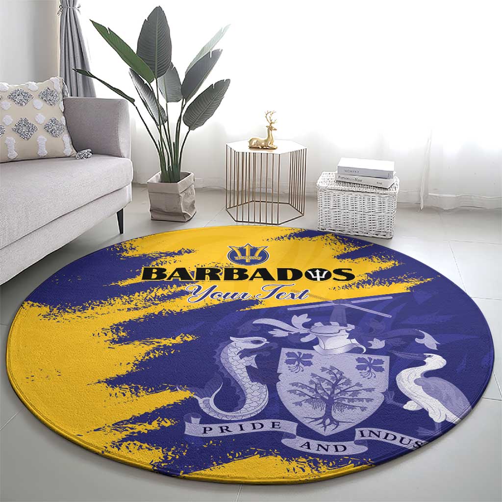 Custom Barbados Royals Cricket Round Carpet Coat Of Arms Flag Style