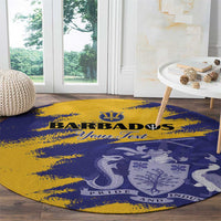 Custom Barbados Royals Cricket Round Carpet Coat Of Arms Flag Style