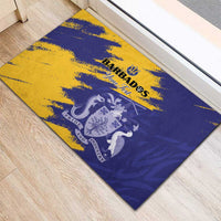 Custom Barbados Royals Cricket Rubber Doormat Coat Of Arms Flag Style