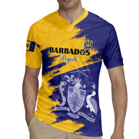Custom Barbados Royals Cricket Rugby Jersey Coat Of Arms Flag Style