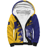 Custom Barbados Royals Cricket Sherpa Hoodie Coat Of Arms Flag Style