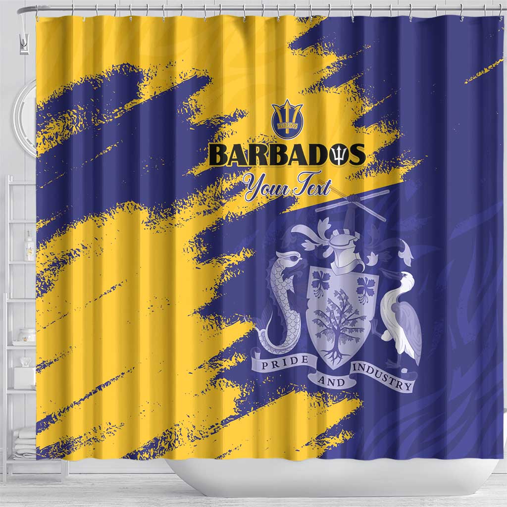 Custom Barbados Royals Cricket Shower Curtain Coat Of Arms Flag Style