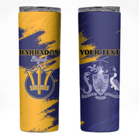 Custom Barbados Royals Cricket Skinny Tumbler Coat Of Arms Flag Style