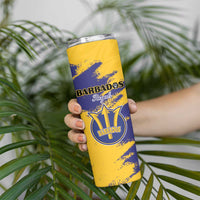 Custom Barbados Royals Cricket Skinny Tumbler Coat Of Arms Flag Style