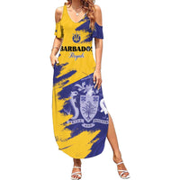 Custom Barbados Royals Cricket Summer Maxi Dress Coat Of Arms Flag Style