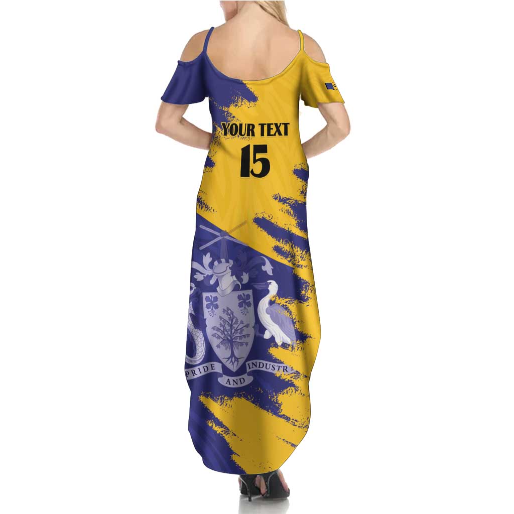 Custom Barbados Royals Cricket Summer Maxi Dress Coat Of Arms Flag Style