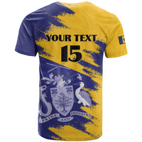 Custom Barbados Royals Cricket T Shirt Coat Of Arms Flag Style